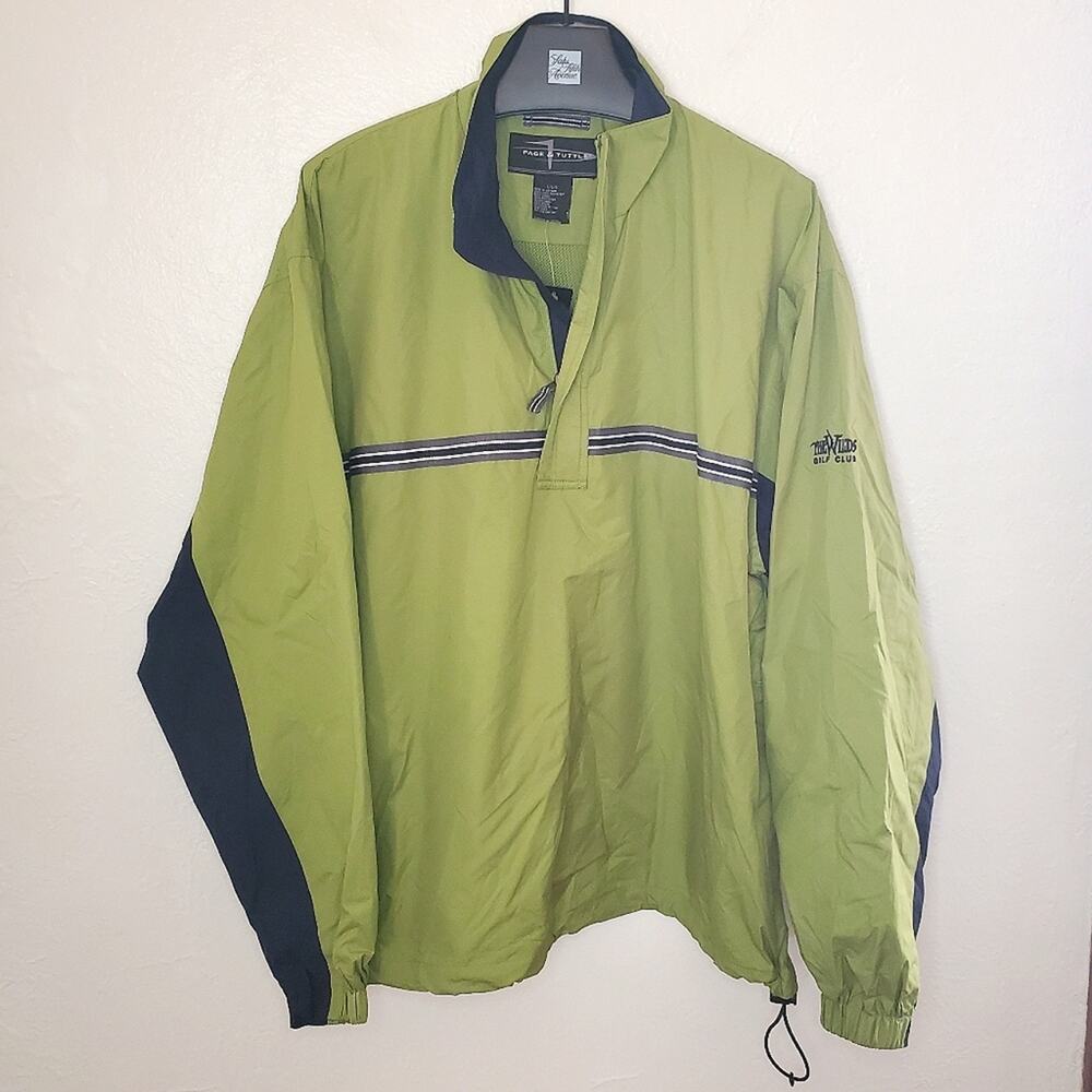 NWT Page & Tuttle Lined Lightweight Windbreaker Green Jacket Coat Size Large